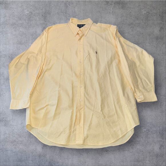 Polo Ralph Lauren Mens 17 1/2-33 Yellow Yarmouth Cotton Oxford Button Down Shirt - Picture 1 of 8